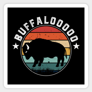 Lucky Buffalo Buffalooooo Retro Nature Sunset Wildlife Magnet